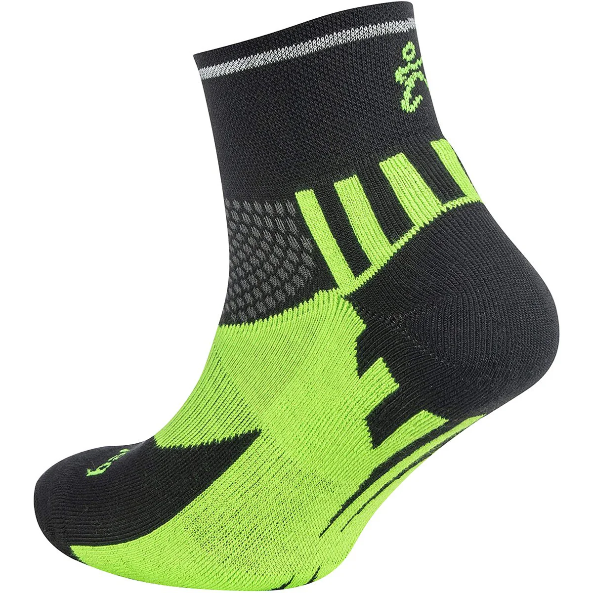 Balega Enduro Reflective Quarter Length Running Socks - Black/Neon Green - Image 2