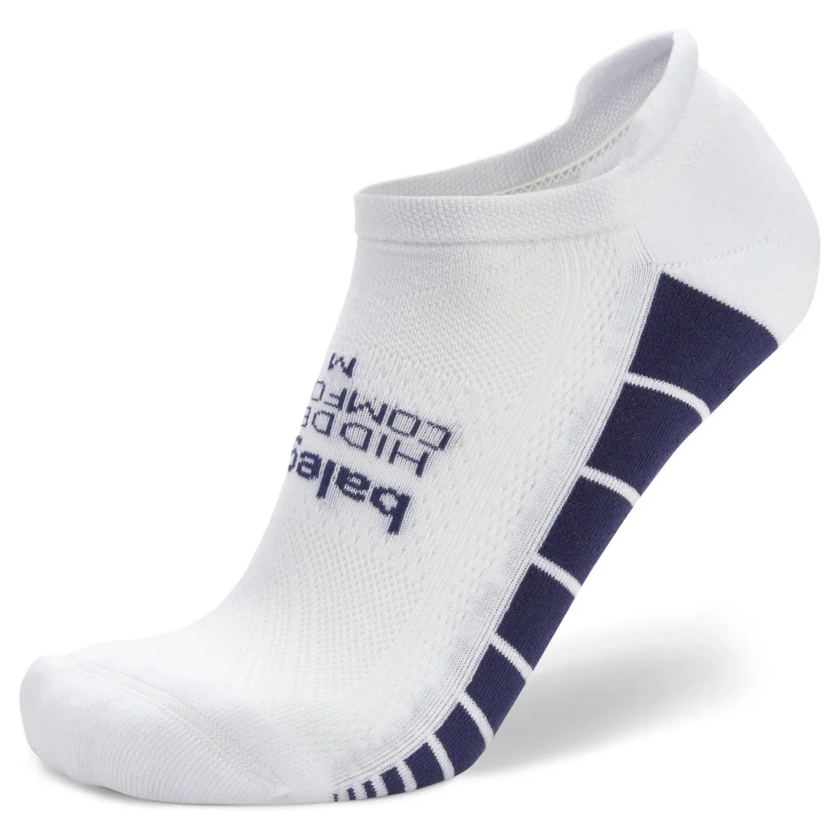 Balega Hidden Comfort No Show Running Socks, White/Skipper Blue