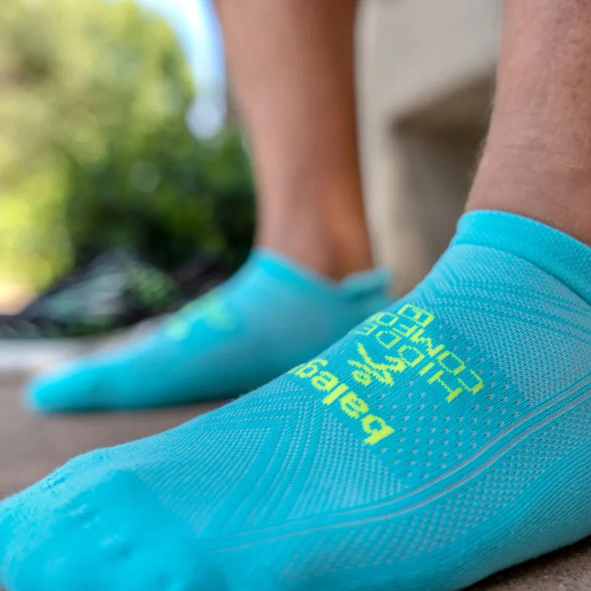 Balega Hidden Comfort No Show Running Socks, White/Skipper Blue - Image 2