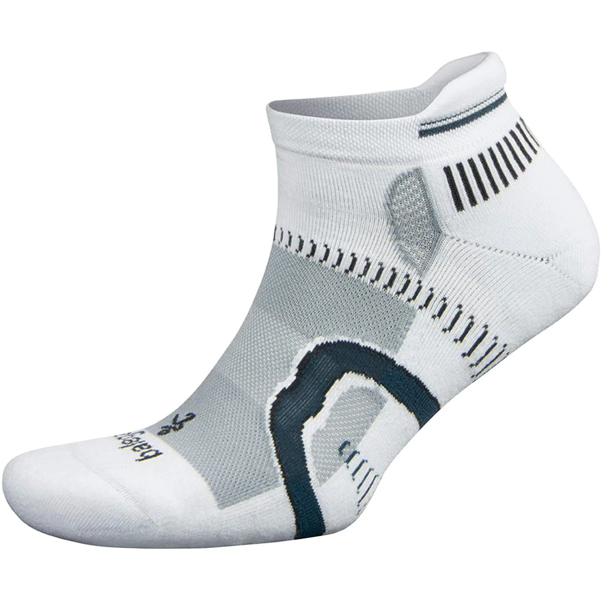 Balega Hidden Contour No Show Running Socks - White/Gray