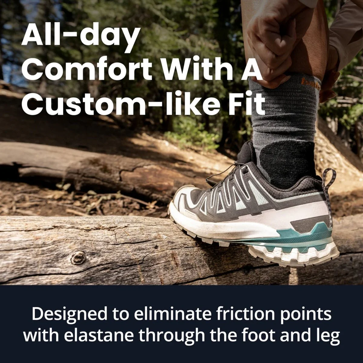Balega Hike Performance Crew Socks, Fossil - Image 4