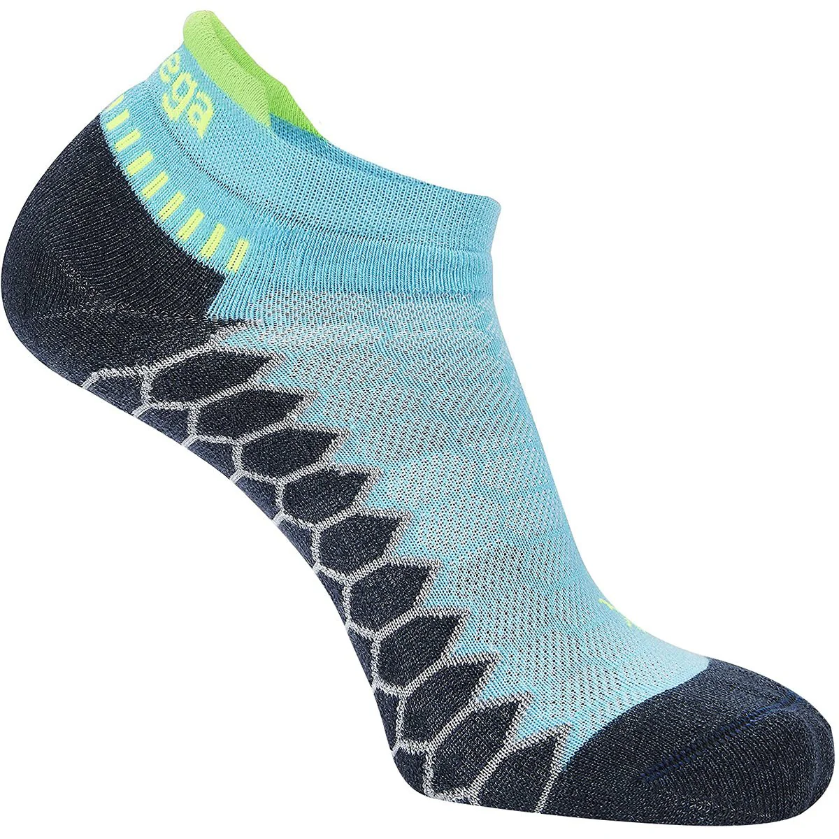 Balega Silver No Show Performance Running Socks - Aqualine/Charcoal - Image 2