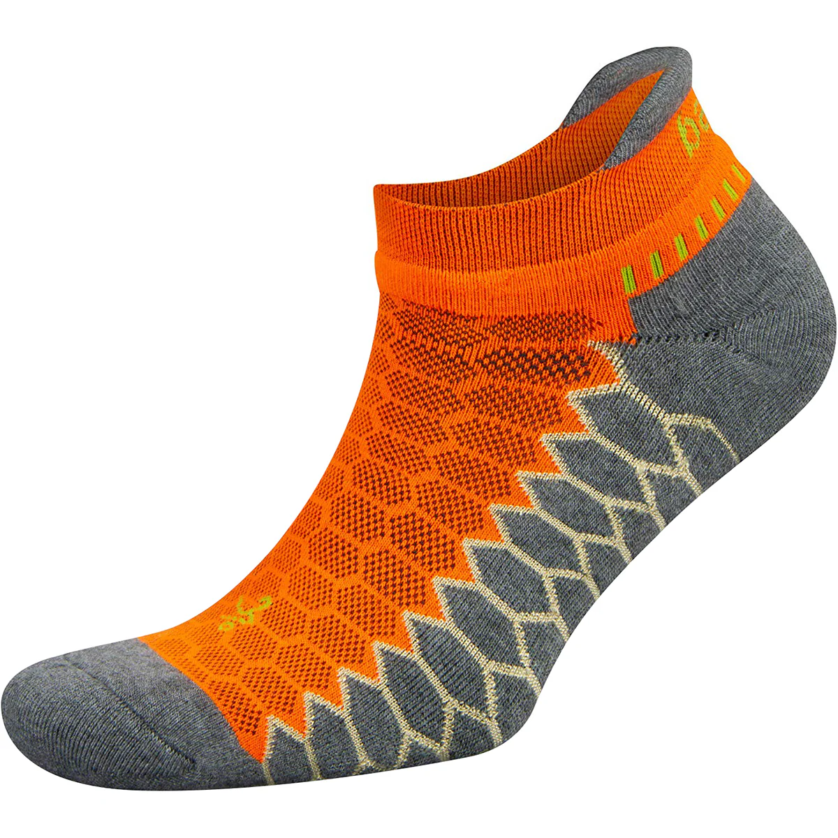Balega Silver No Show Running Socks - Neon Orange/Gray Heather
