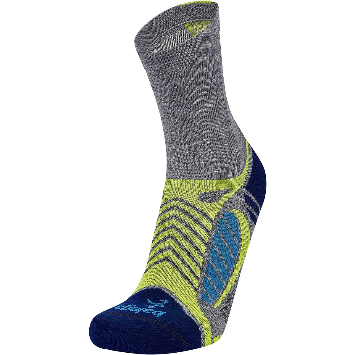 Balega Ultra Light Second Skin Crew Length Running Socks-Gray Heather/Royal Blue - Image 5