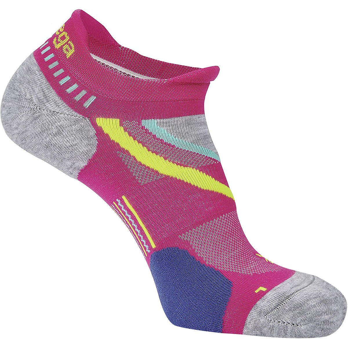 Balega UltraGlide No Show Running Socks - Electric Pink/Midgray - Image 2