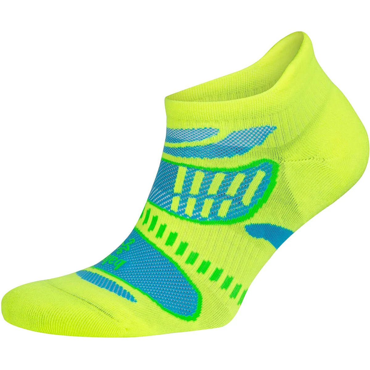 Balega UltraLight No Show Running Socks - Neon Lime/Ethereal Blue