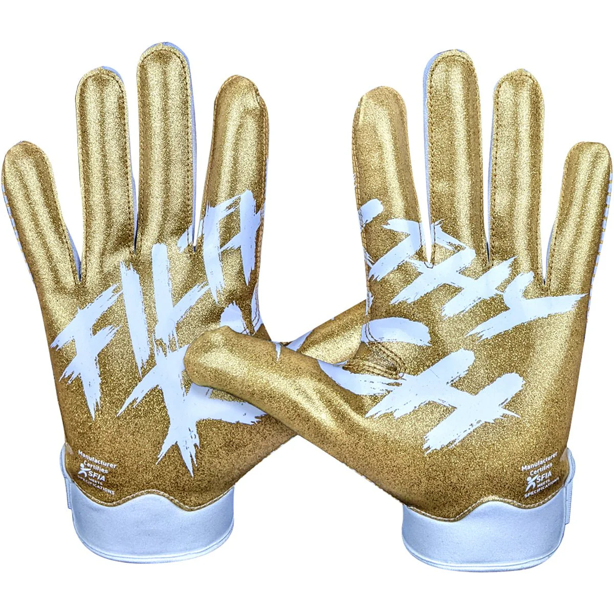 Battle Sports Adult Filthy Rich Doom 1.0 Football Receiver Gloves - Gold - Image 2