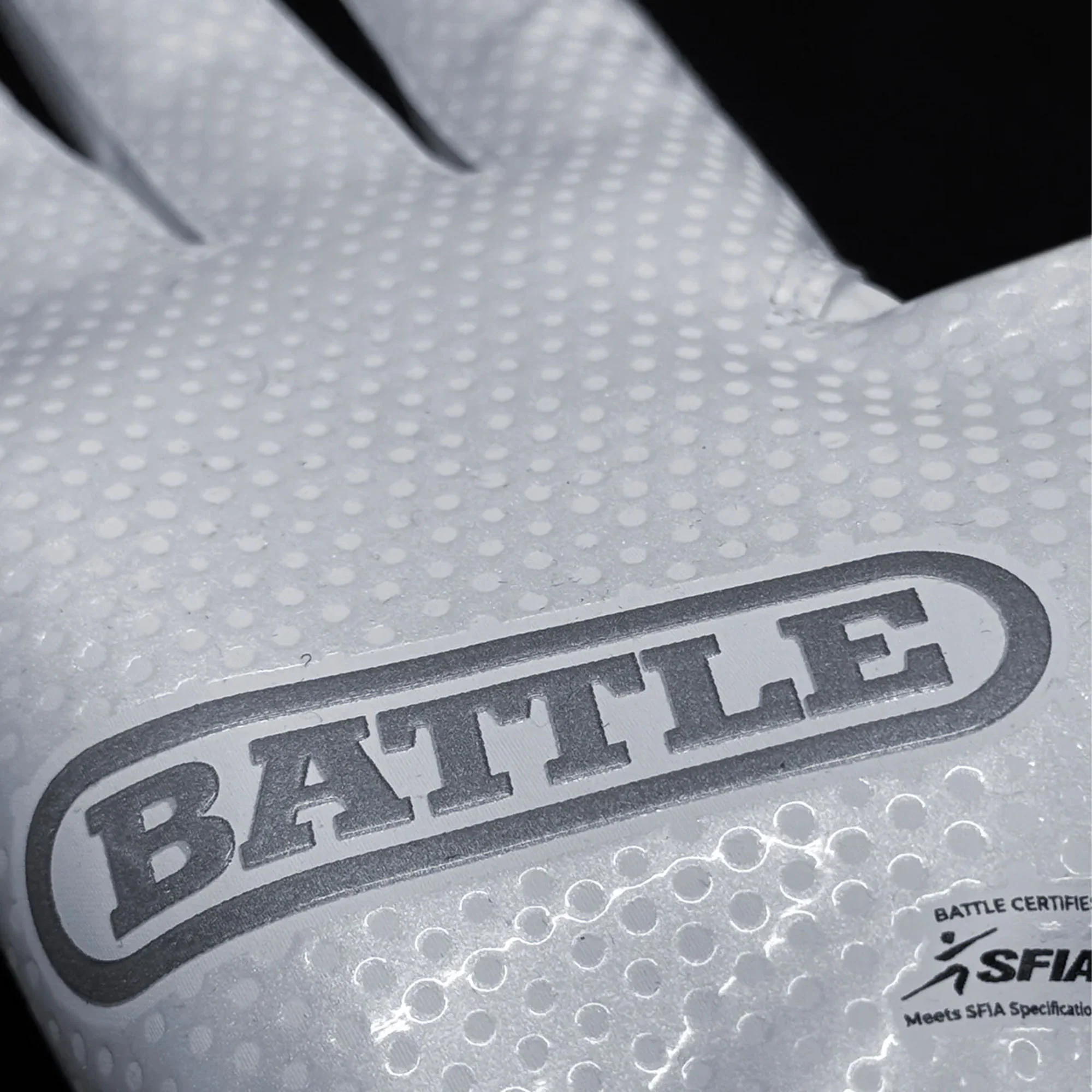 Battle Sports Adult Gauntlet Pro Receiver Football Gloves - White/Black - Image 3