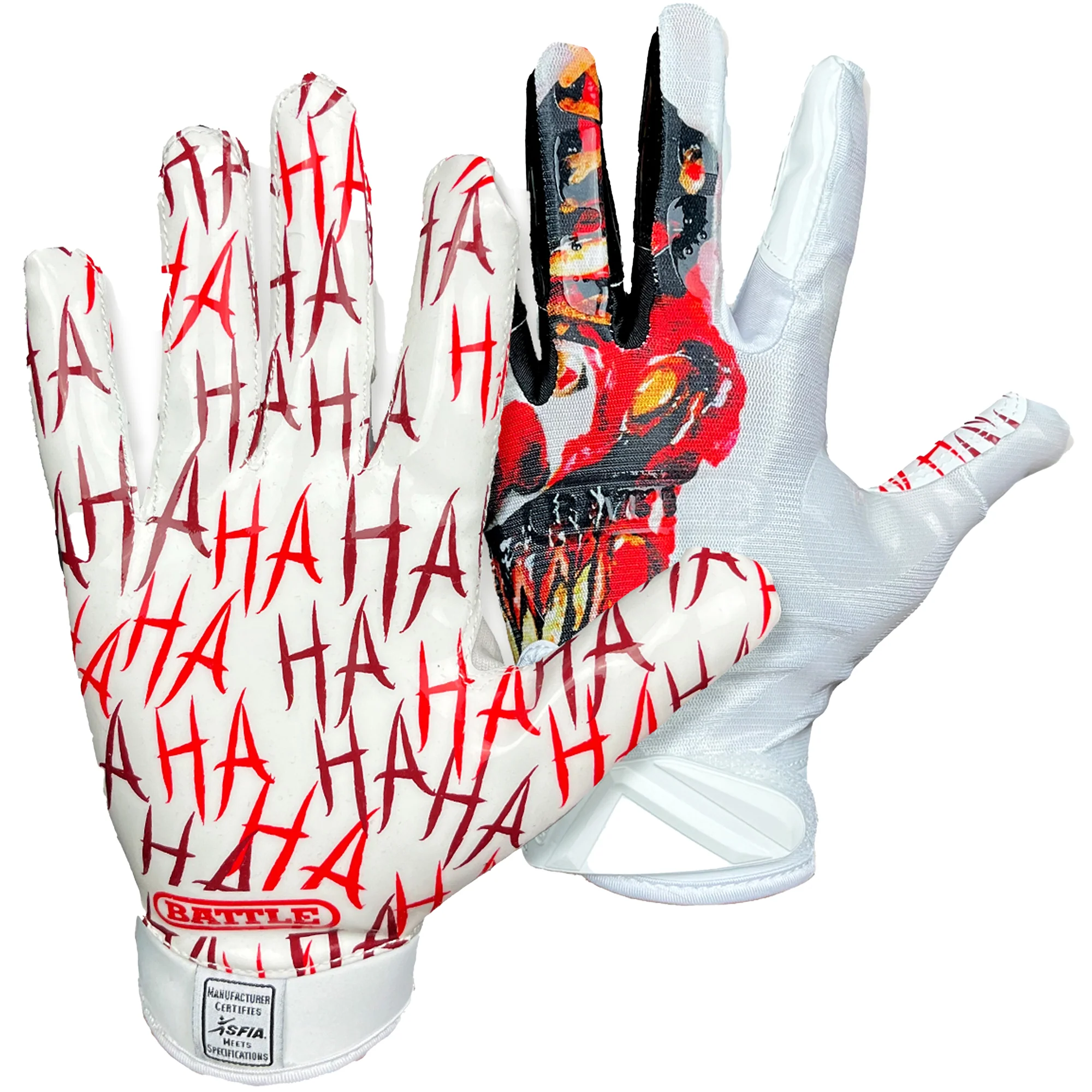 Battle Sports - "Krazy Klown" Battle Cloaked Adult Football Receiver Gloves - Image 2