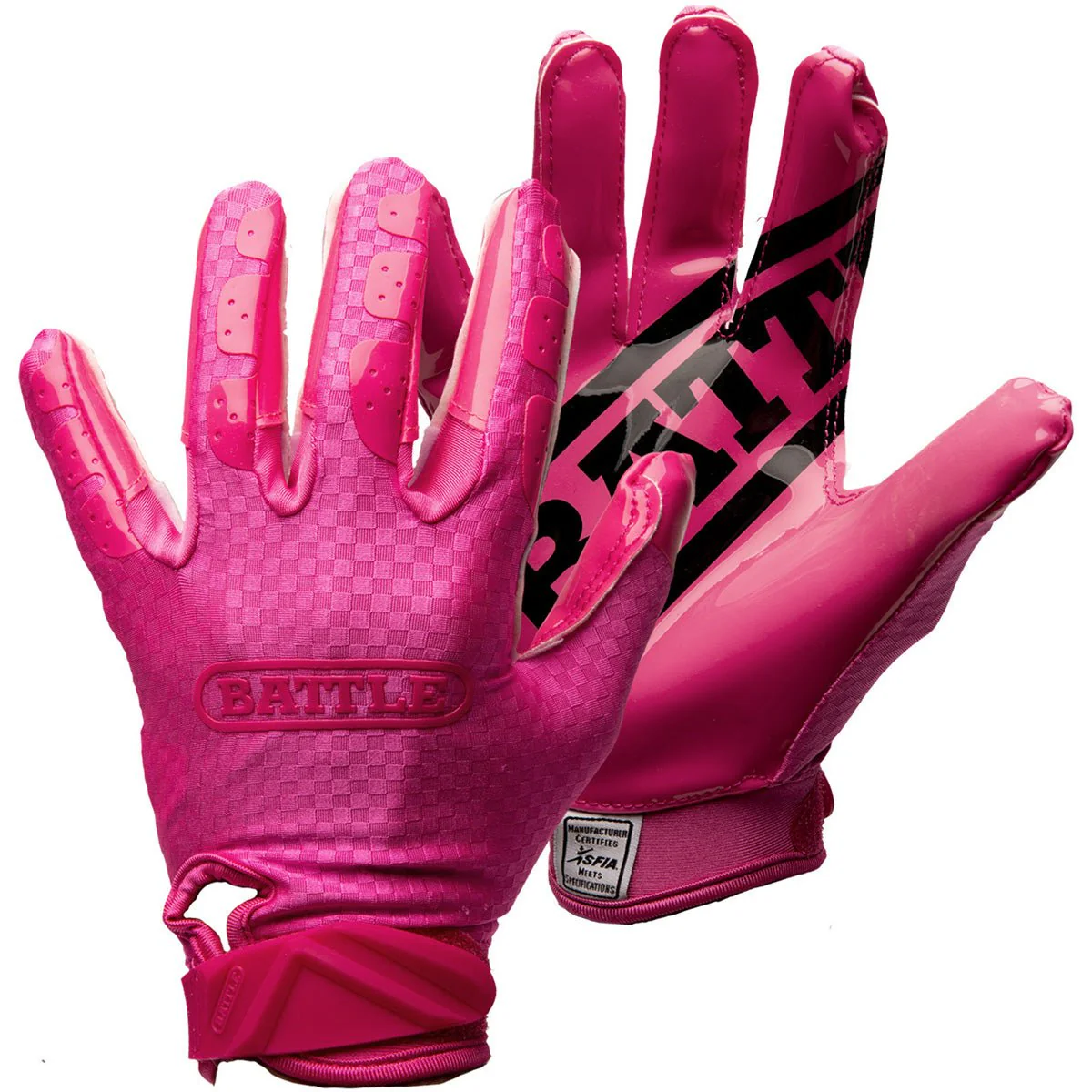 Battle Sports Adult TripleThreat UltraTack Football Gloves - Pink