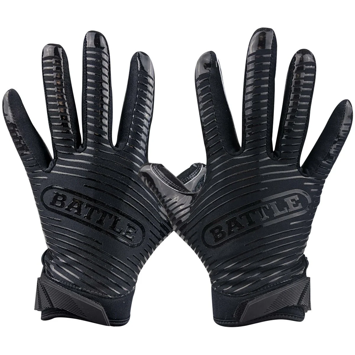Battle Sports Doom 1.0 Adult Football Receiver Gloves - Black