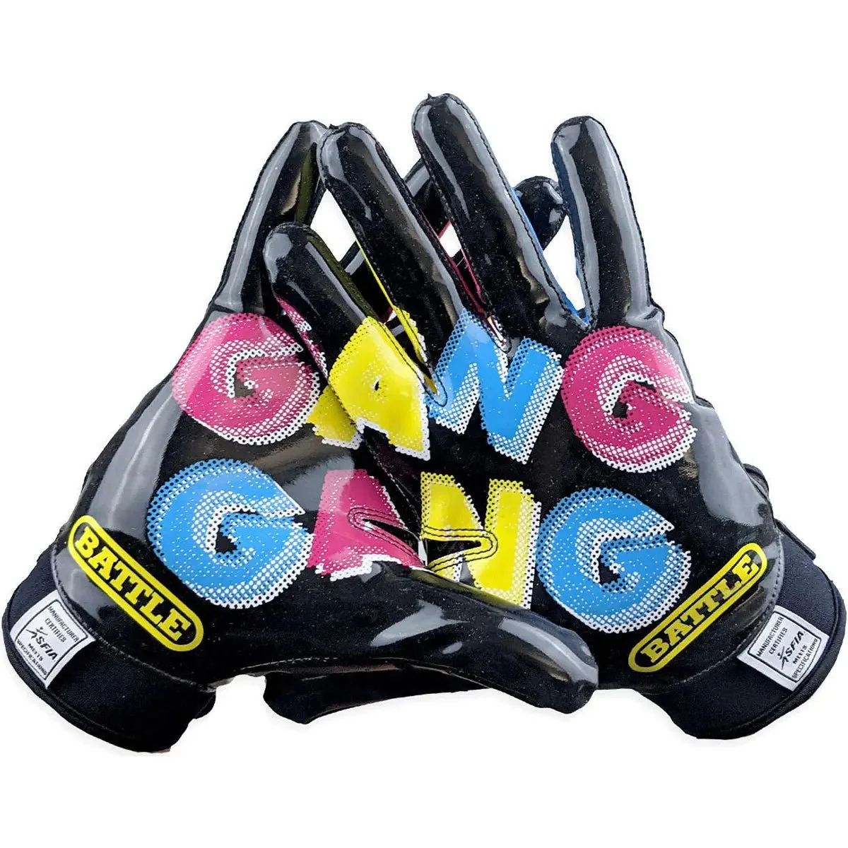 Battle Sports Gang Gang Double Threat Adult Football Receiver Gloves - Black - Image 2