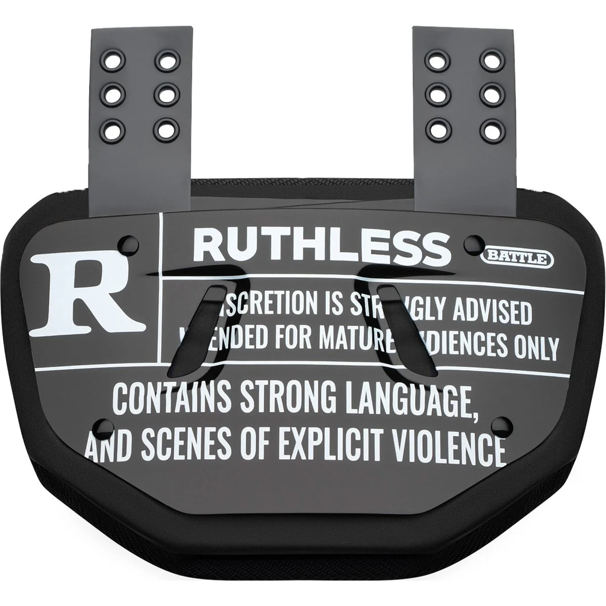 Battle Sports Ruthless Chrome Protective Football Back Plate - Black/White - Image 2