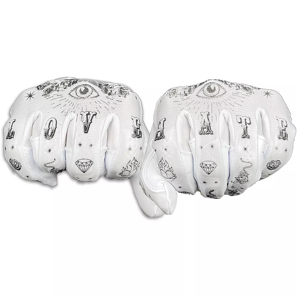 Battle Sports Speed Freak Cloaked Youth Football Receiver Gloves - White - Image 2