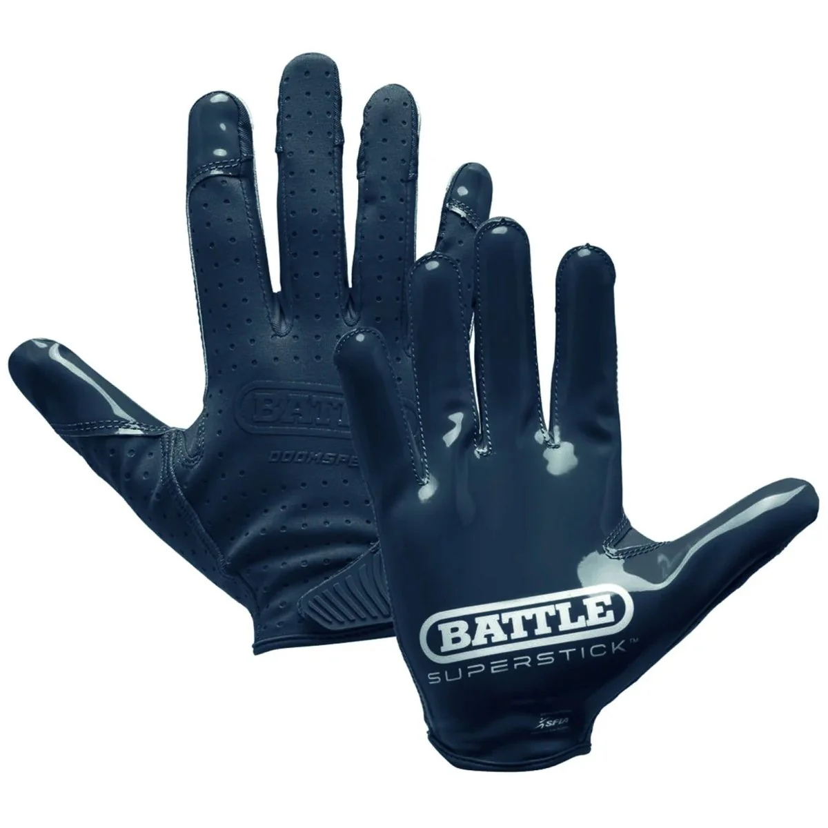 Battle Sports Youth Doom Speed Receiver Football Glove - Navy