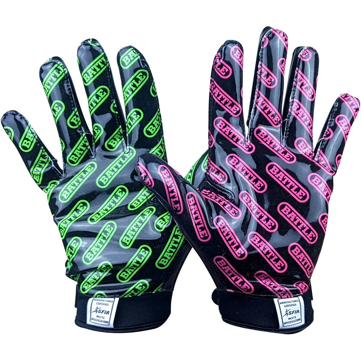 Battle Sports Youth Nightmare 2.0 Cloaked Football Gloves - Black - Image 2