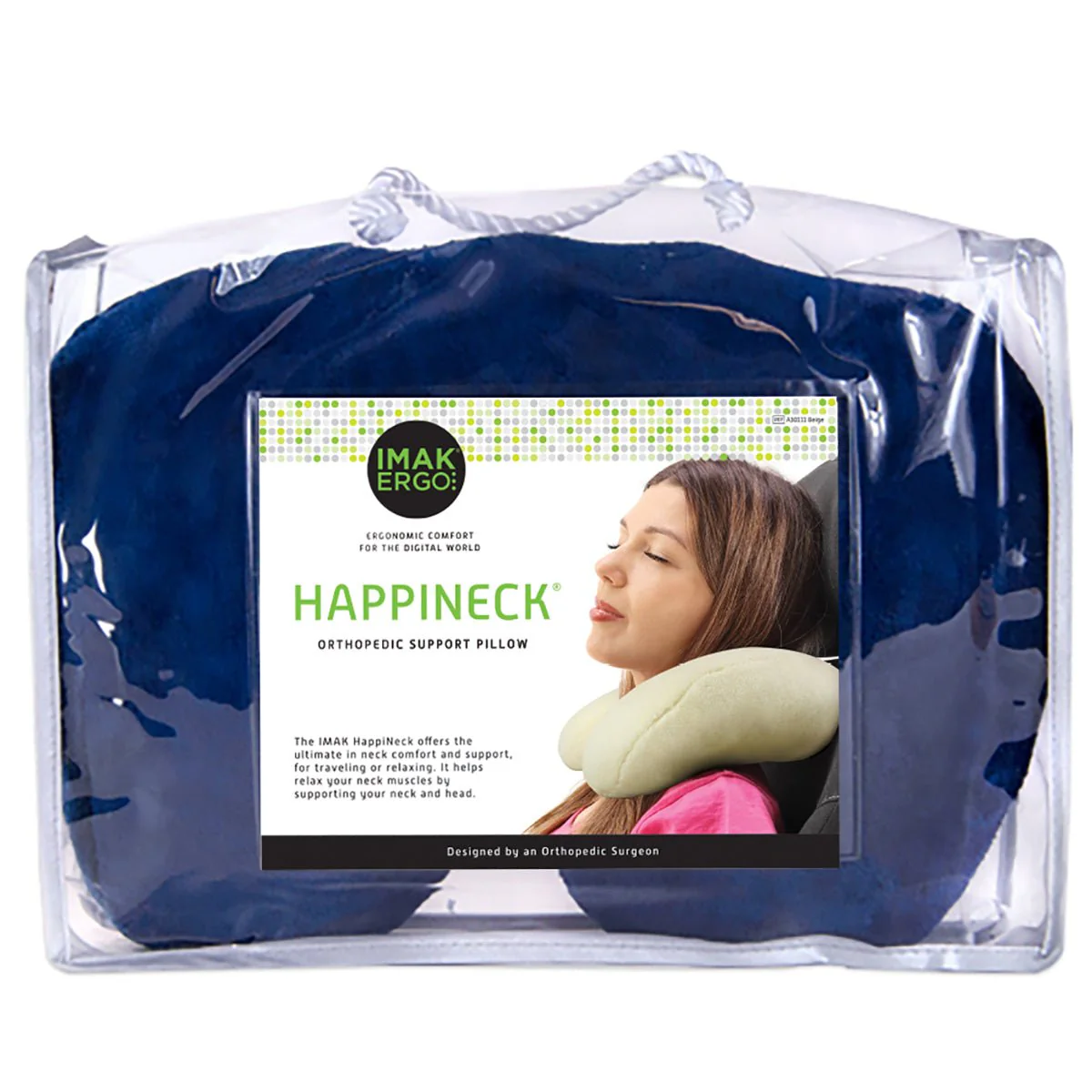Brownmed IMAK Ergo HappiNeck Support Pillow - Universal - Blue - Image 3