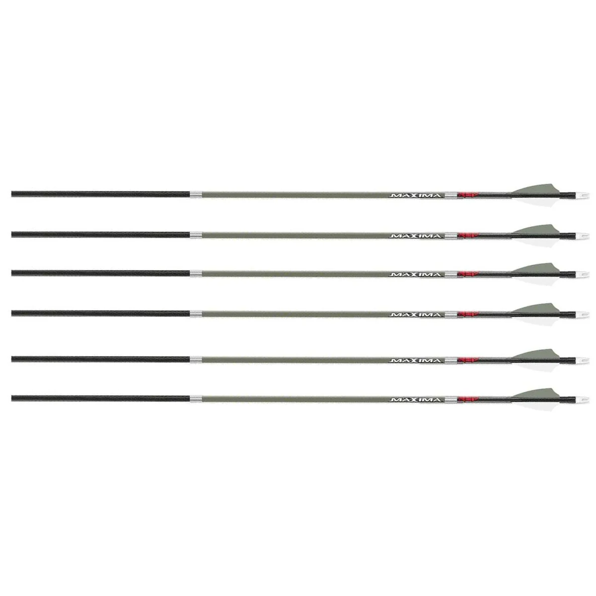 Carbon Express Maxima RED Small Diameter .400 Arrows 6-Pack - Olive Drab