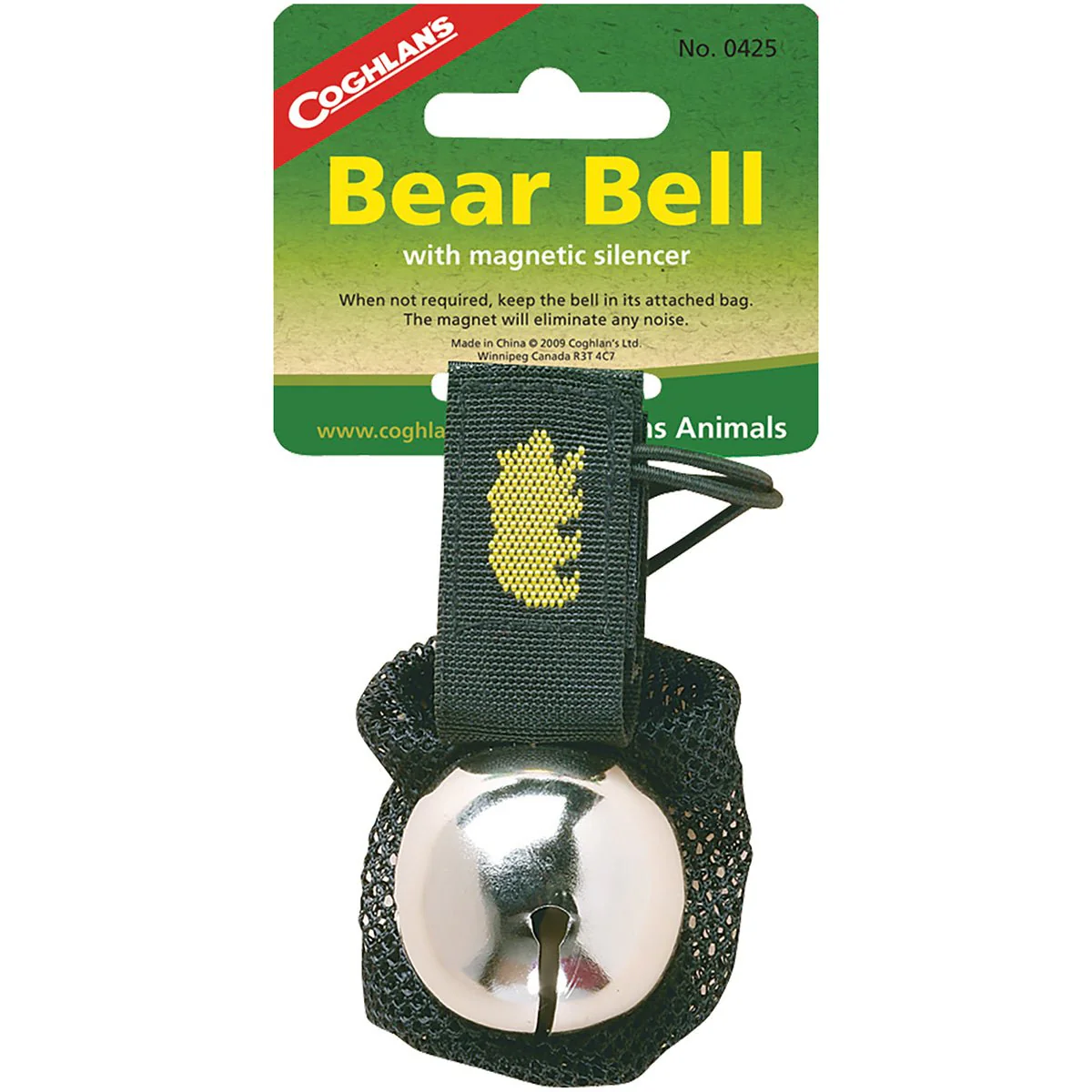 Coghlan's Bear Bell w/ Magnetic Silencer & Carry Strap Safety (2 Pack), Silver - Image 2