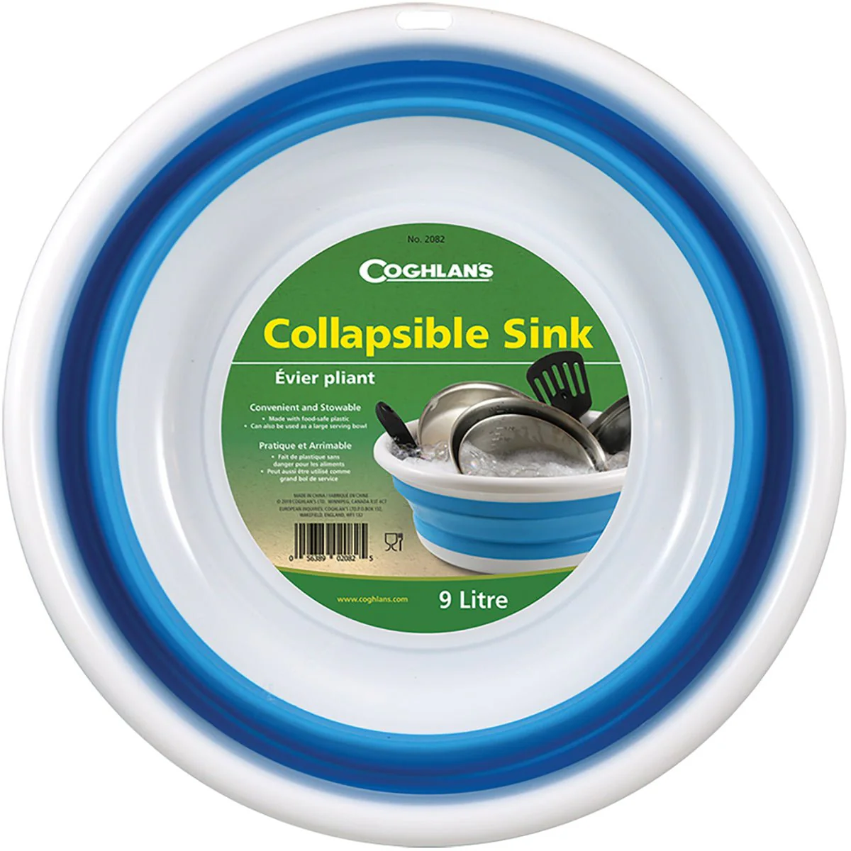 Coghlan's Camping Outdoor Collapsible Sink - White/Blue - Image 3