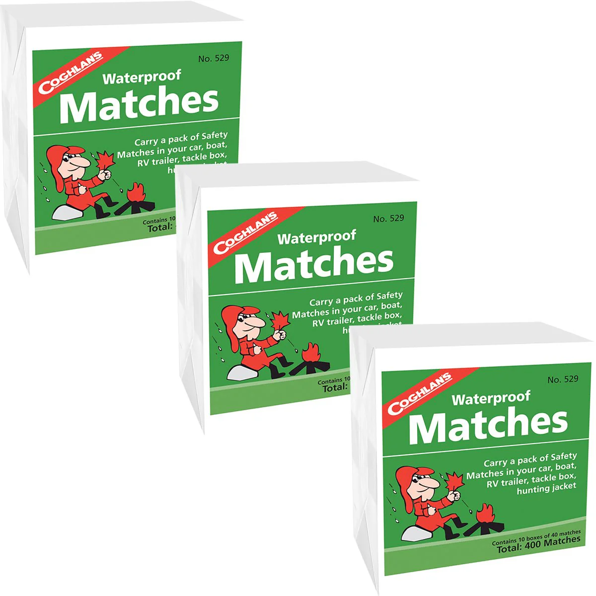 Coghlan's Waterproof Matches (30 Boxes), 1,200 Total Matches, Safety w/ Striker
