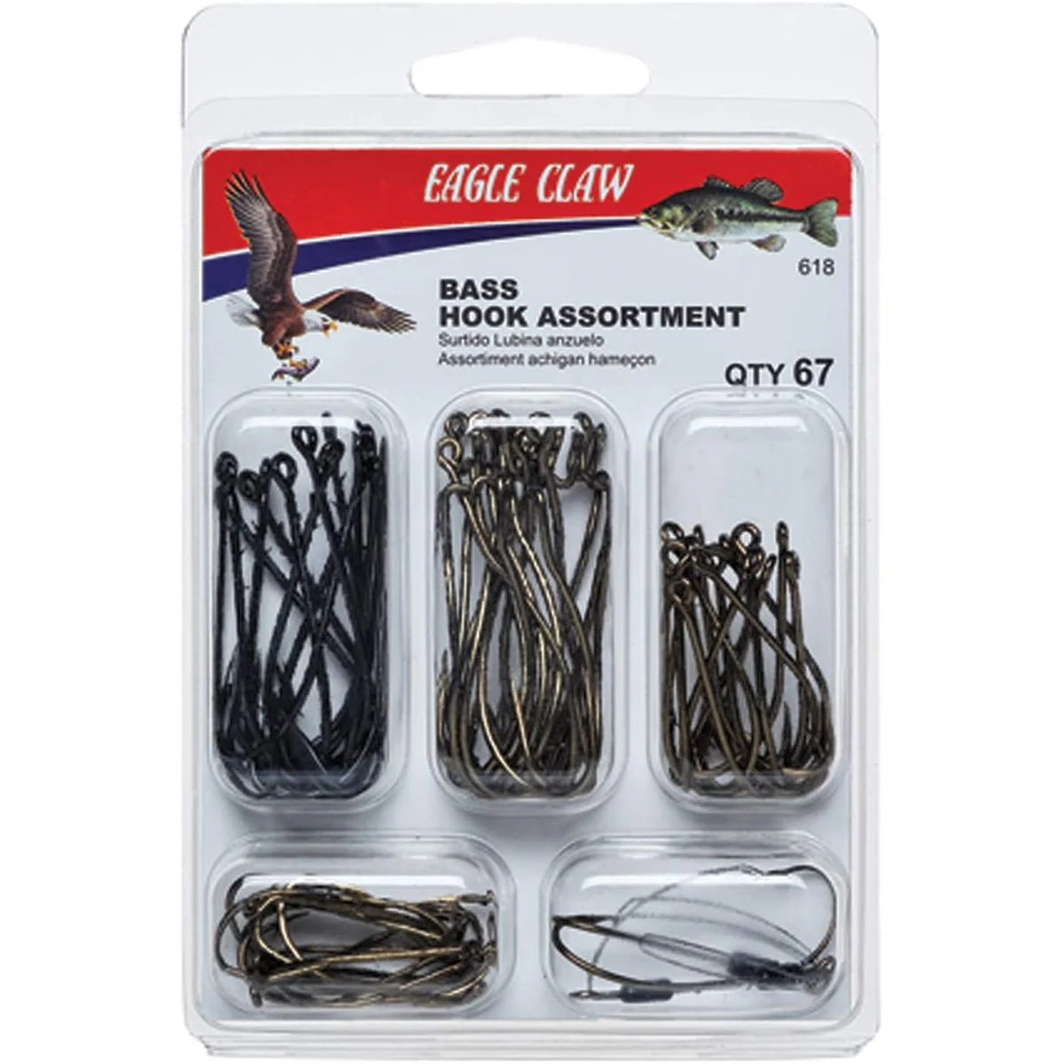 Eagle Claw Bass Assorted Hooks Fishing Kit
