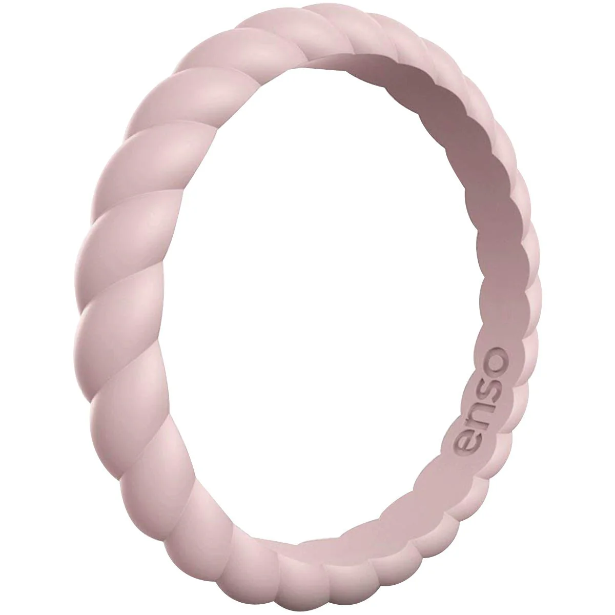Enso Rings Braided Stackables Series Silicone Ring - Pink Sand