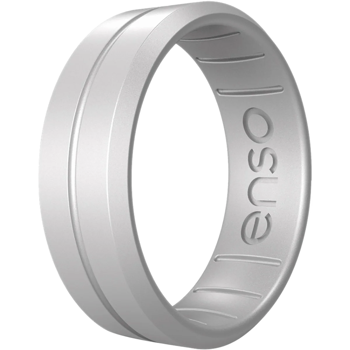 Enso Rings Classic Contour Elements Series Silicone Ring - Silver