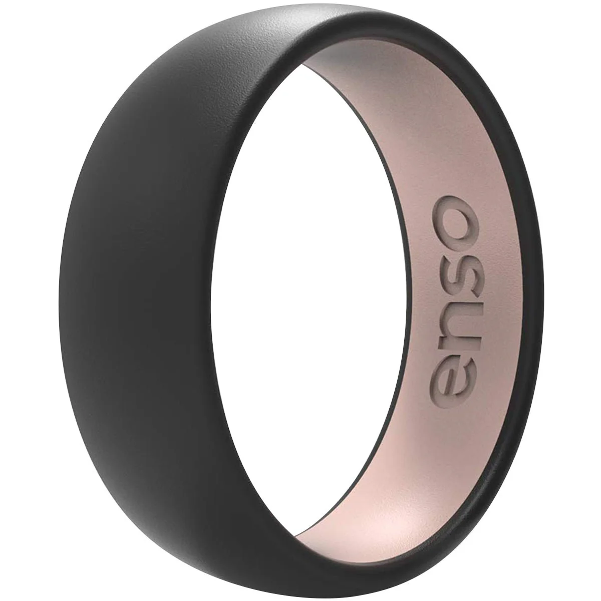 Enso Rings Dualtone Series Silicone Ring - Obsidian/Pink Sand