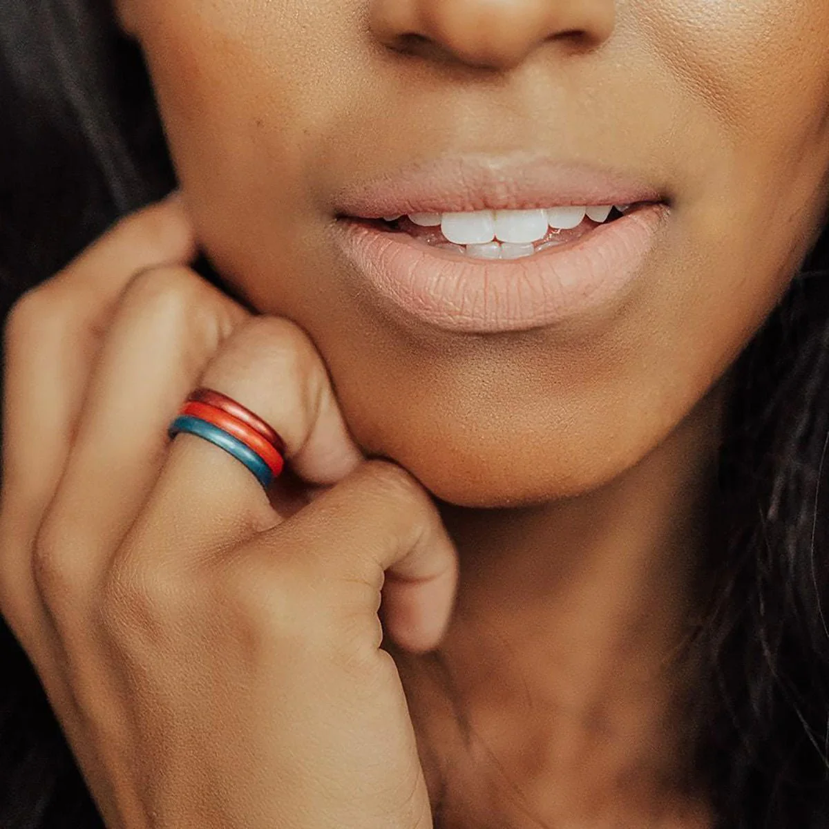 Enso Rings Halo Birthstone Series Silicone Ring - Garnet - Image 4