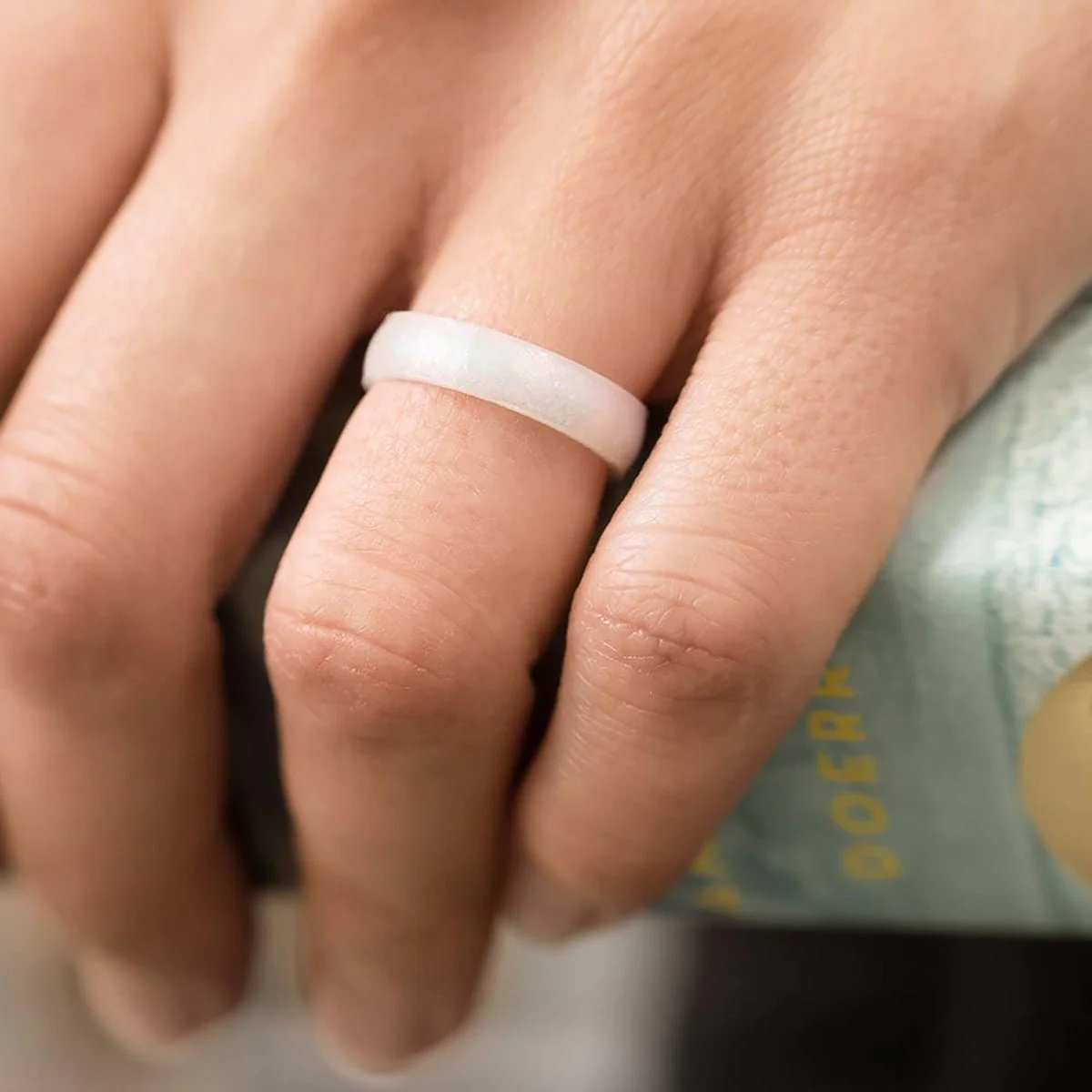 Enso Rings Thin Birthstone Series Silicone Ring - Garnet - Image 2
