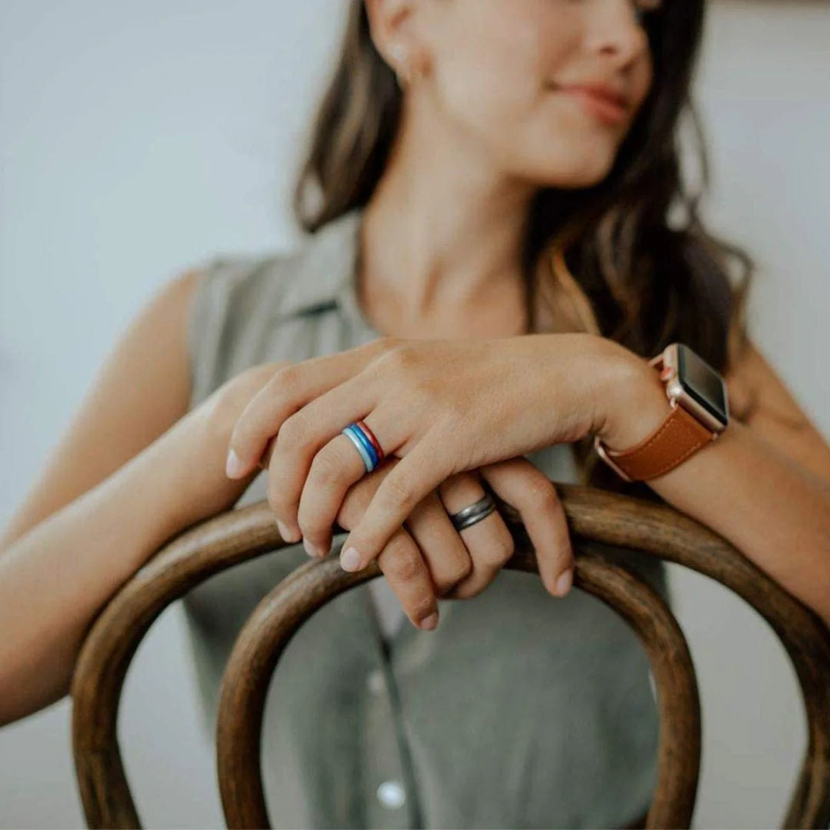 Enso Rings Thin Elements Series Silicone Ring - Silver - Image 2