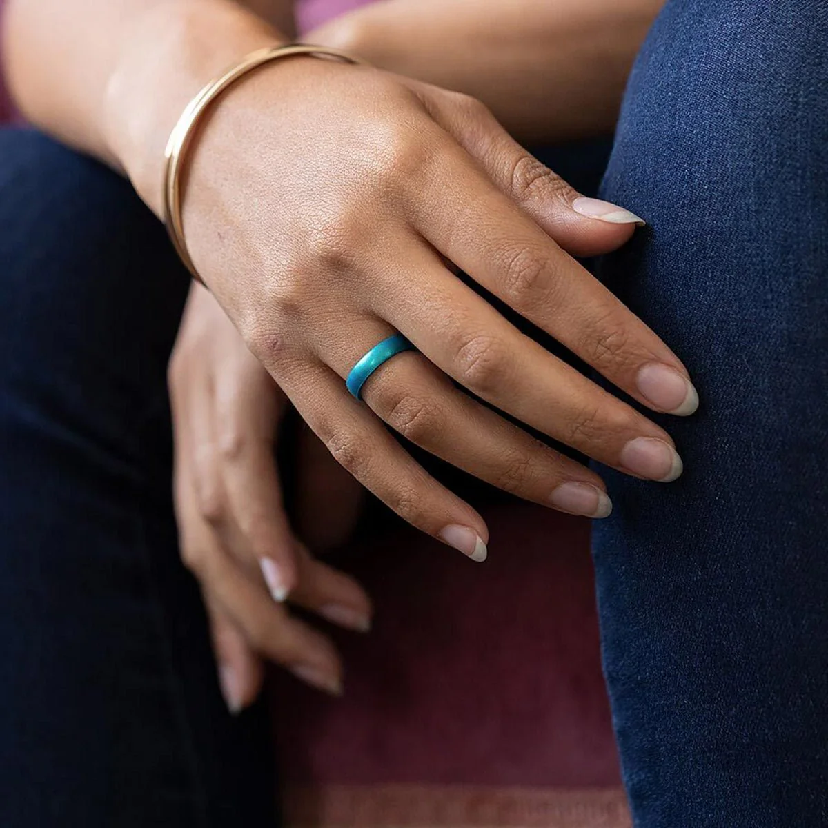 Enso Rings Thin Elements Series Silicone Ring - Silver - Image 3