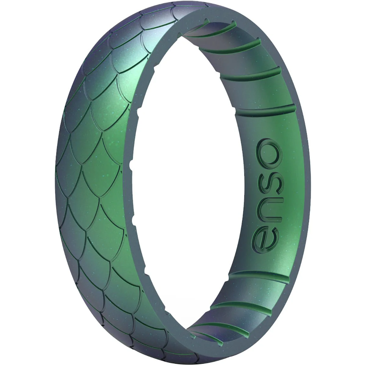 Enso Rings Thin Etched Legends Series Silicone Ring - 8 - Dragon Scale
