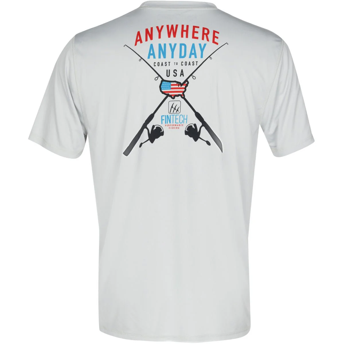Fintech Anywhere Anyday Sun Defender UV T-Shirt - Glacier Gray - Image 2