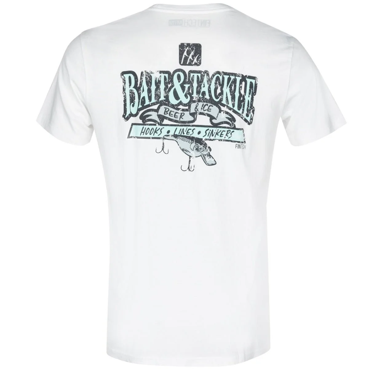 Fintech Baitshop Graphic T-Shirt - Brilliant White - Image 2