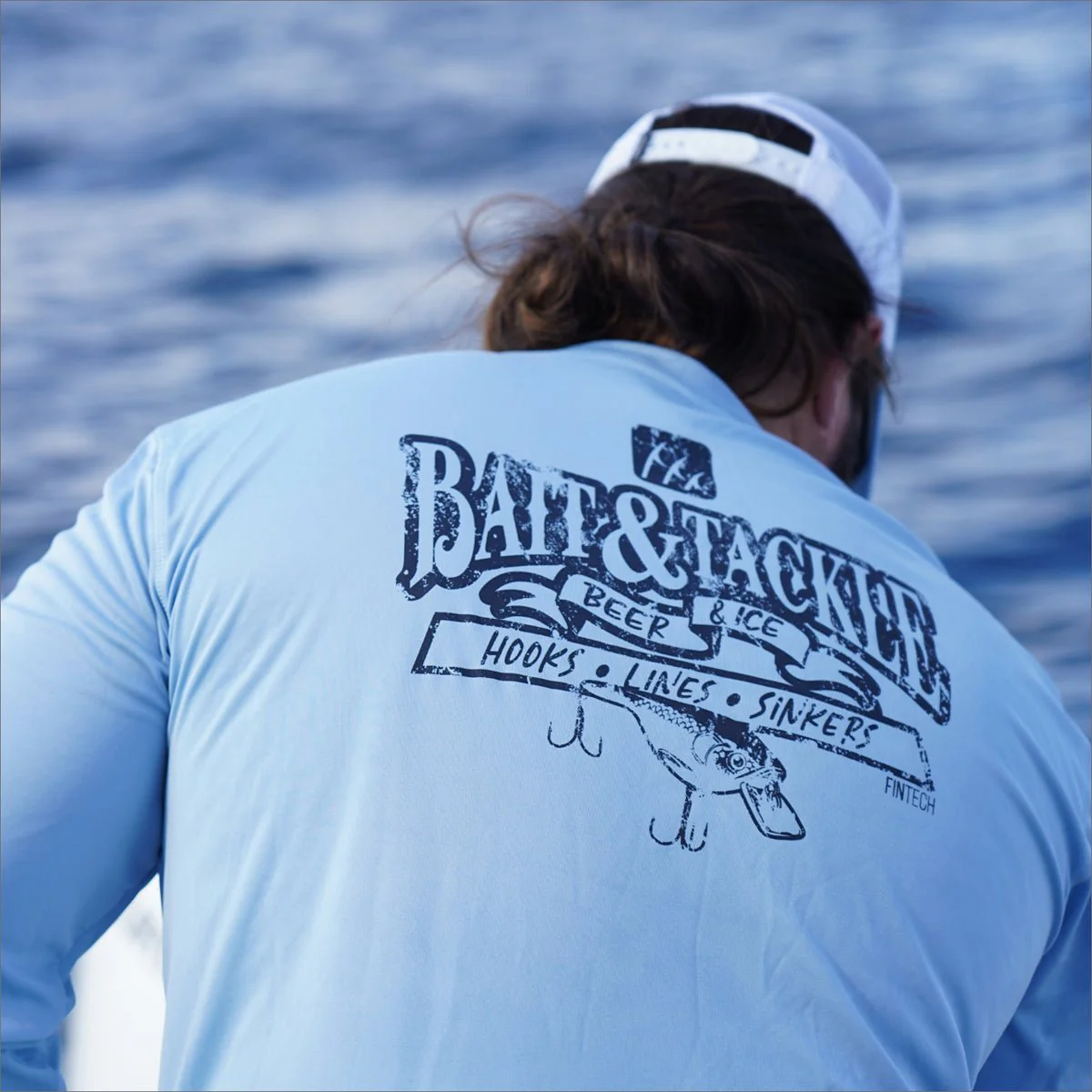 Fintech Baitshop Sun Defender UV Long Sleeve T-Shirt - Powder Blue - Image 3