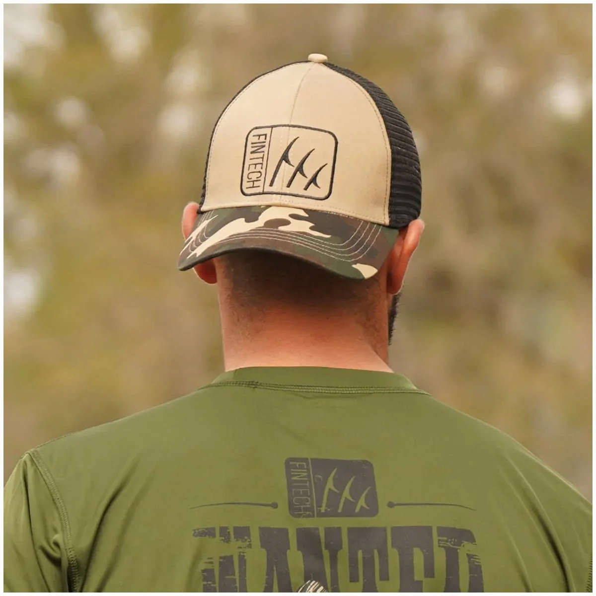 Fintech Logo Camo Snapback Hat - Dune - Image 4