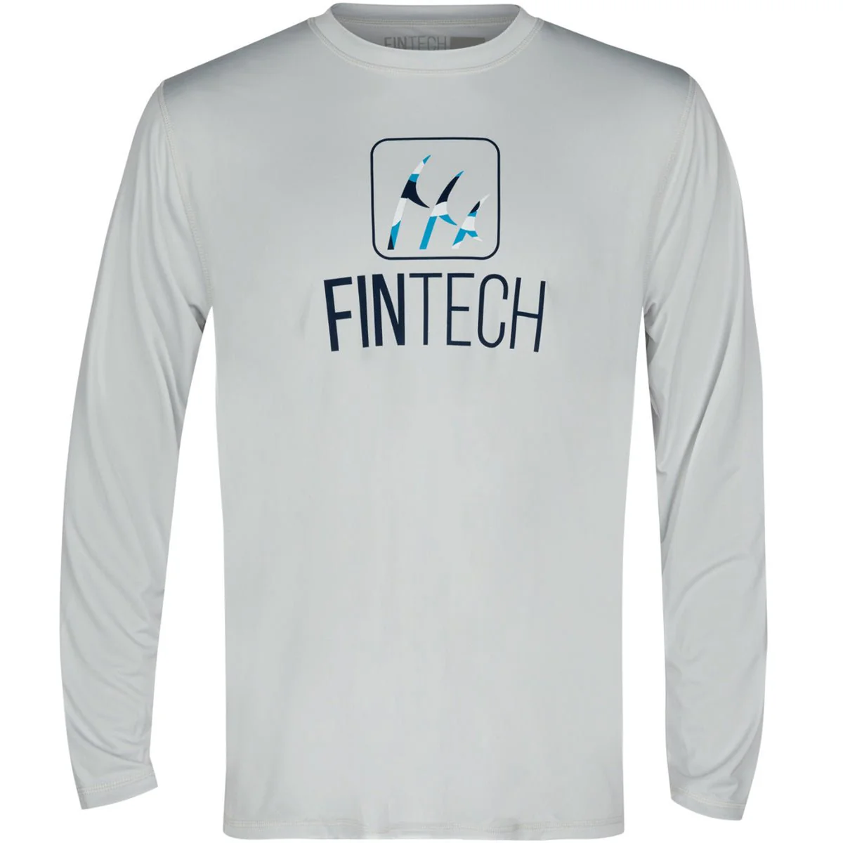 Fintech WDLND Logo Sun Defender UV Long Sleeve T-Shirt - Glacier Gray