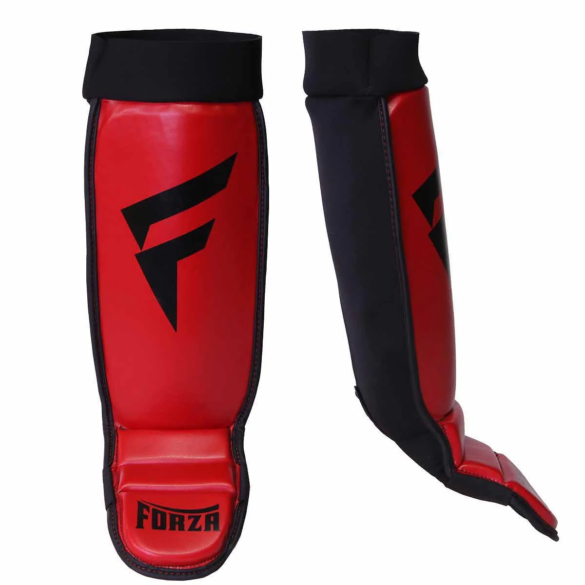 Forza Sports Vinyl Instep Shin Guards - Red/Black