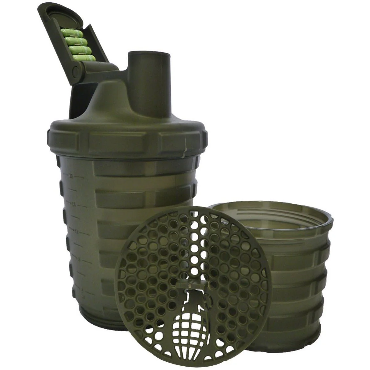 Grenade 20 oz. Shaker Blender Mixer Bottle with 600ml Protein Cup Compartment - Image 2
