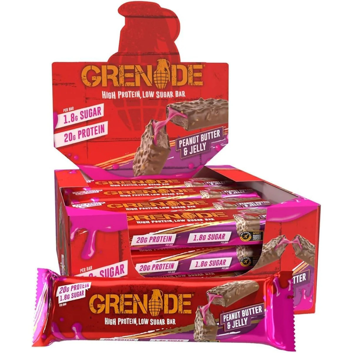 Grenade Low Sugar Protein Bars 12-Pack - Image 25