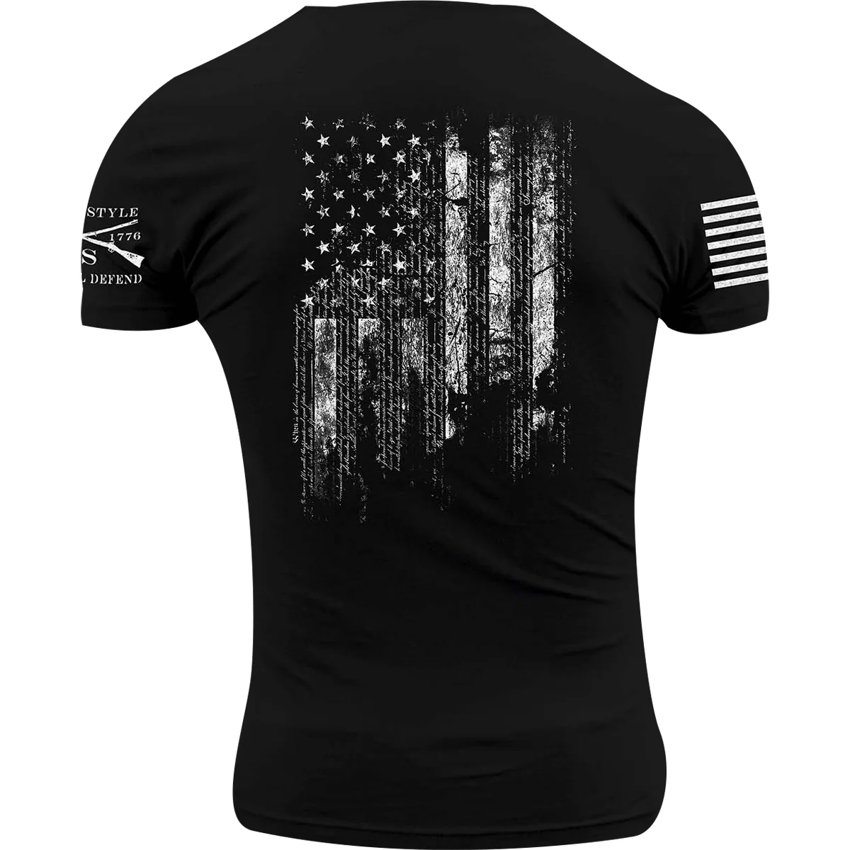 Grunt Style 1776 Flag Crewneck T-Shirt - Black - Image 3