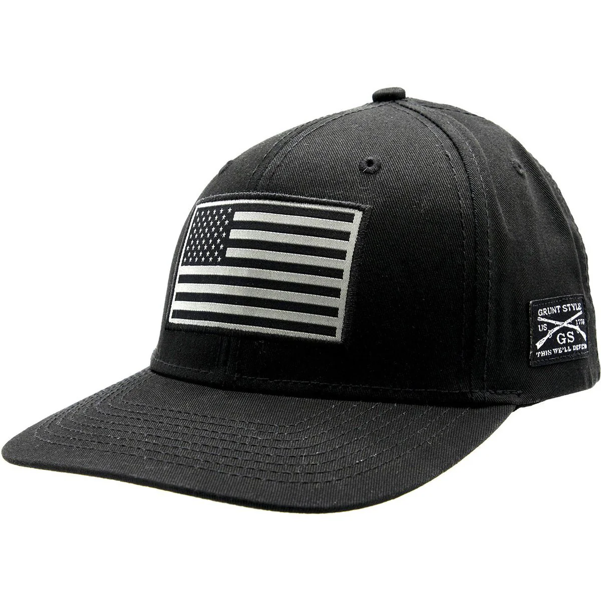 Grunt Style American Flag Hat - Black