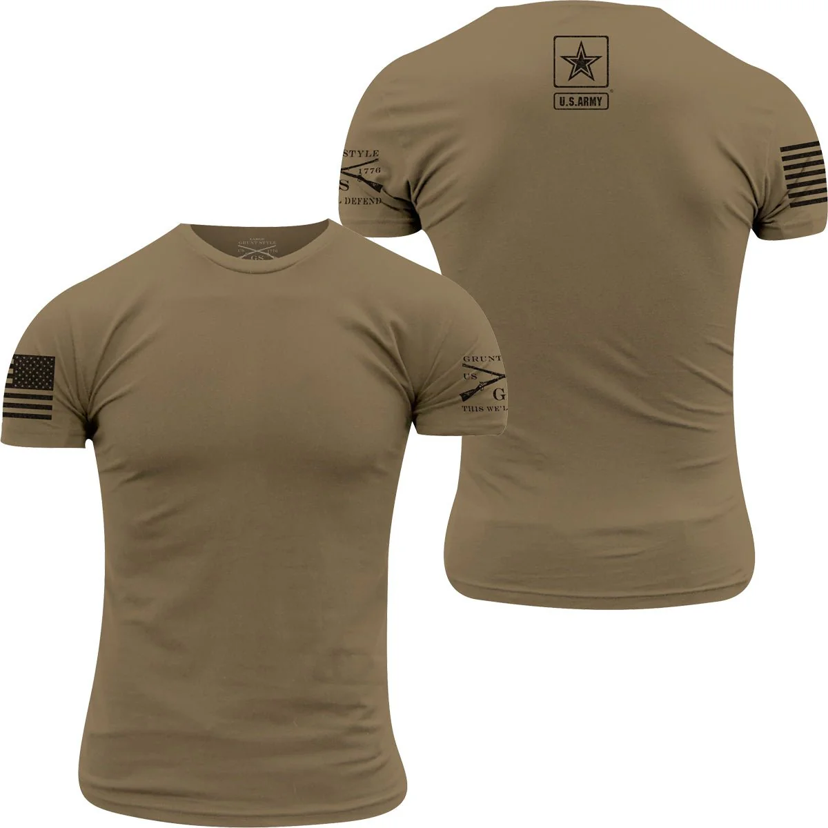 Grunt Style Army - Basic Back Logo T-Shirt - Tan 499
