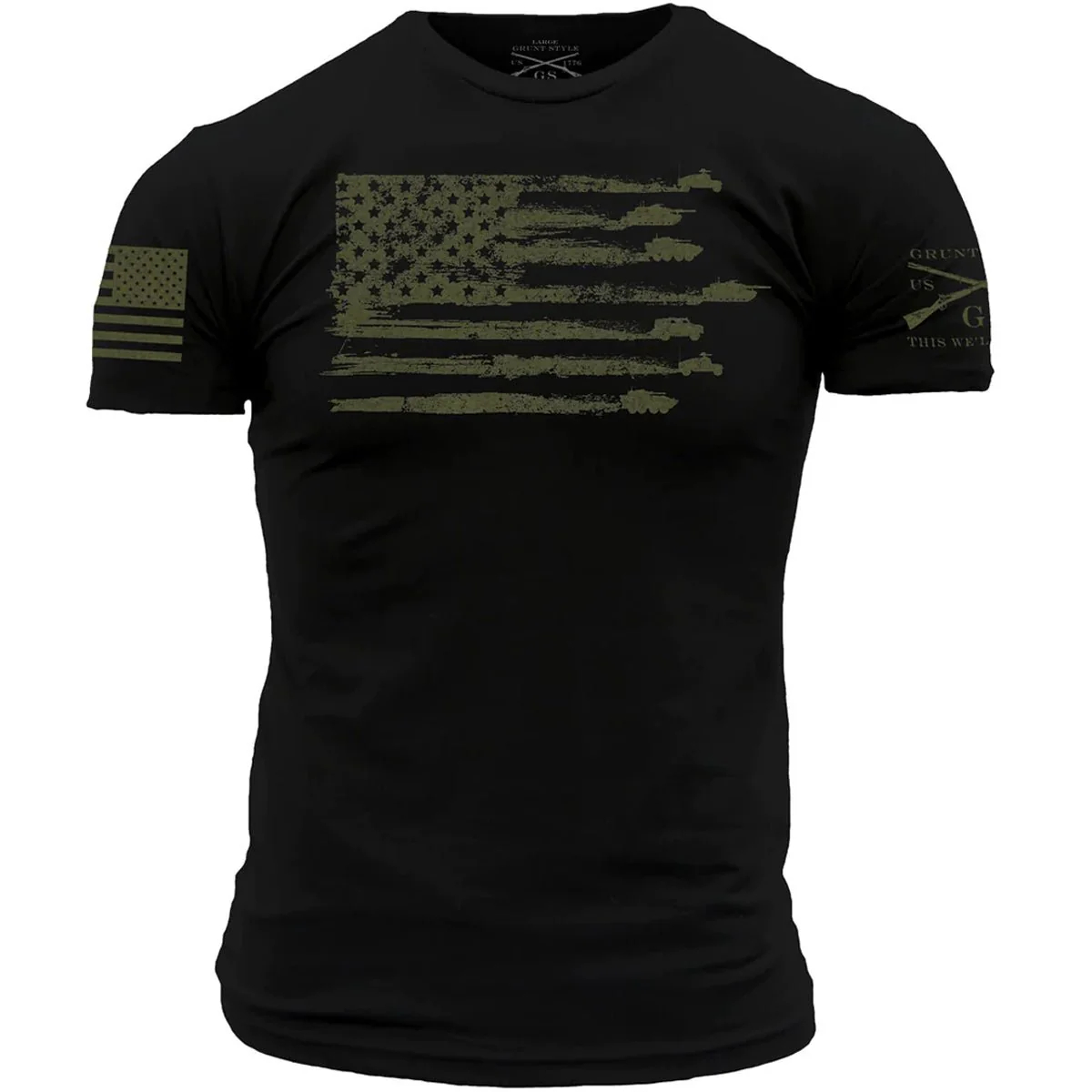 Grunt Style By Land Flag T-Shirt - Black