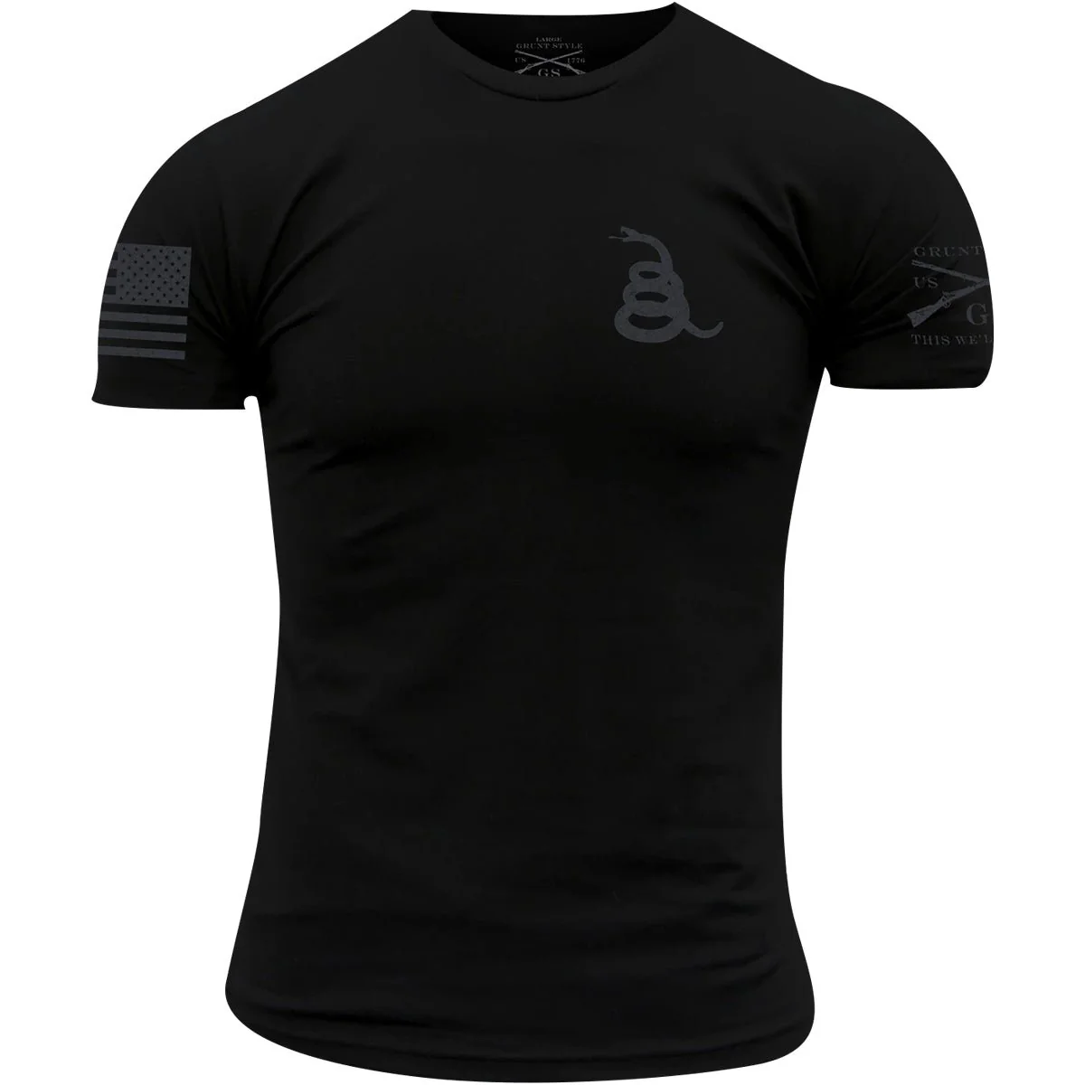 Grunt Style Concealed Gadsden Crewneck T-Shirt - Black - Image 2