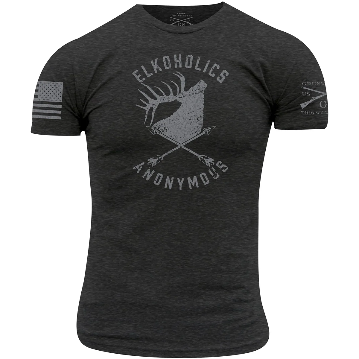Grunt Style Elkoholics Anonymous T-Shirt - Heather Black
