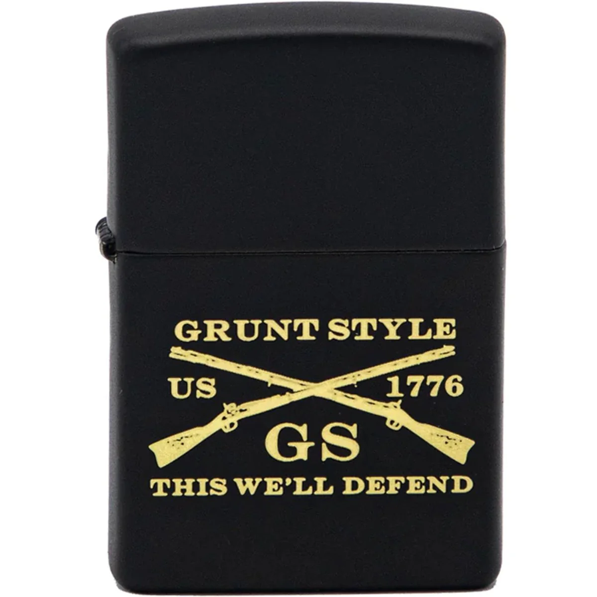Grunt Style Etched Logo Zippo Lighter - Black - Image 5