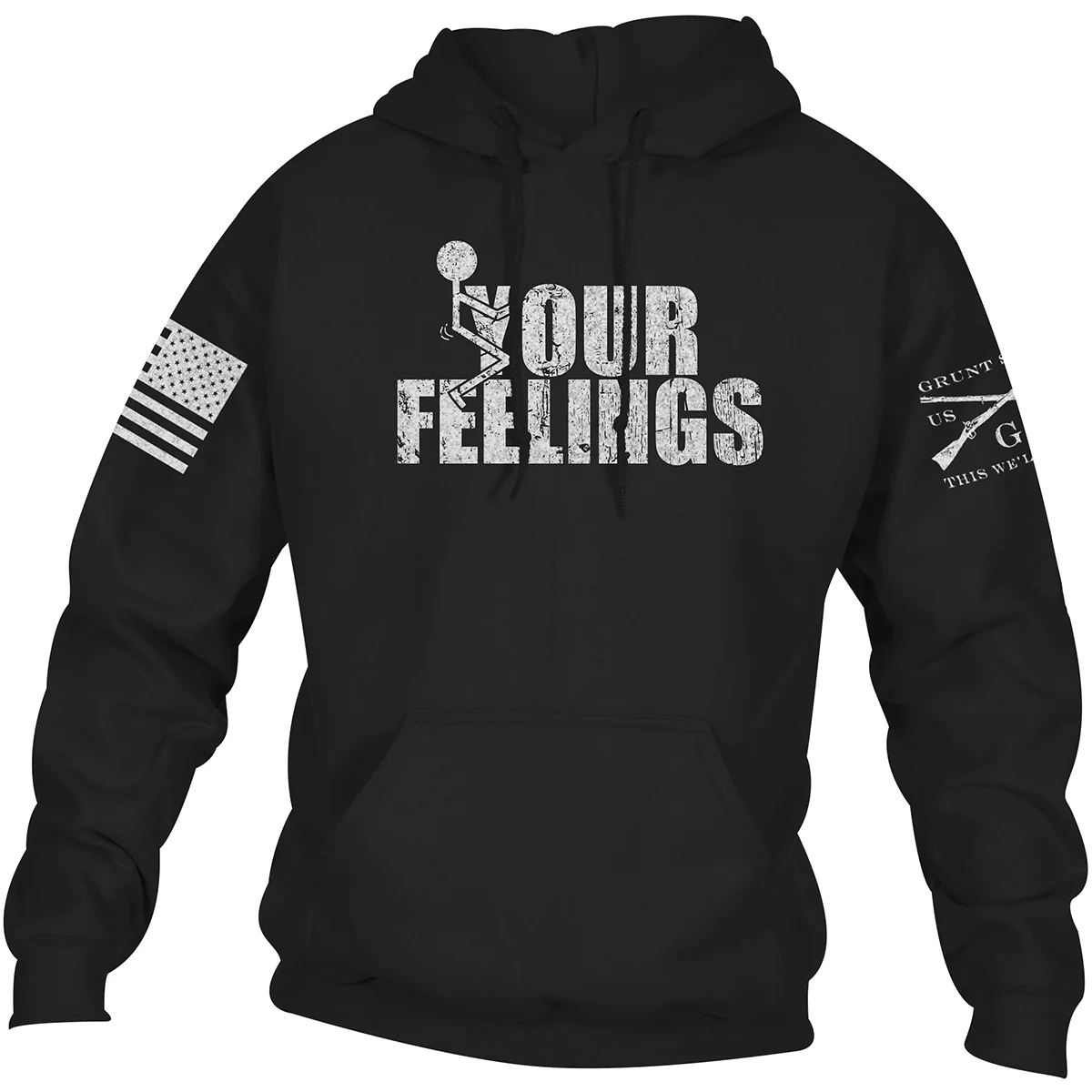Grunt Style Fck Your Feelings Pullover Hoodie - Black